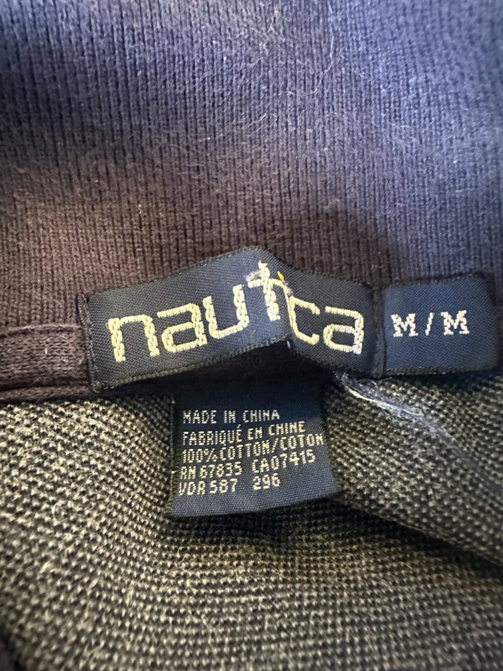Vintage Nautica Sailboat Pattern Men's Dark Blue Polo Shirt Medium Cotton - Picture 3 of 3